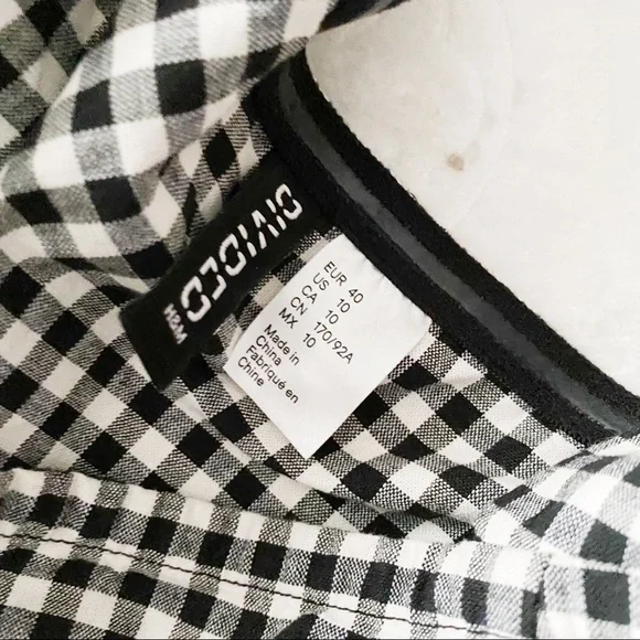 H&M Black + White Gingham Cold Shoulder Dress - Picture 11 of 15